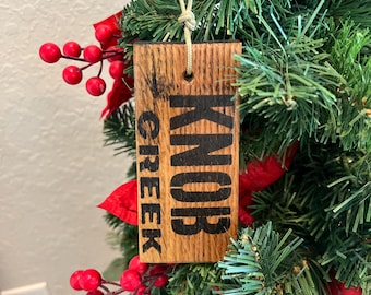 Knob Creek Kentucky Whiskey Bourbon Barrel Stave Ornaments Gift for Bourbon Lover Unique Bourbon Gift Bourbon Gift Baskets Gift for him