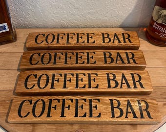 Coffee Bar Bourbon Barrel Whiskey Stave Wood Sign Unique Gift Coffee Lover Bourbon Lover Retirement Gift Friend Birthday Gift