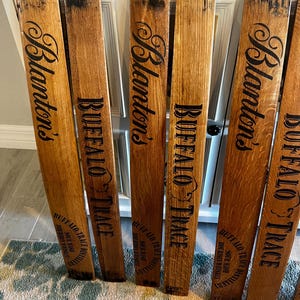 Buffalo Trace AND Blanton's Reclaimed Kentucky Bourbon Barrel Staves Signs Gifts for Bourbon Lover- Price for Both image 10