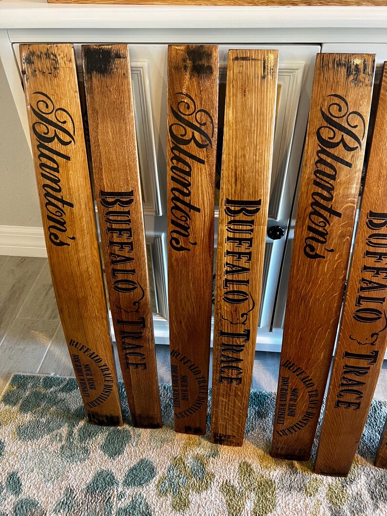 Buffalo Trace AND Blanton's Reclaimed Kentucky Bourbon Barrel Staves Signs Gifts for Bourbon Lover- Price for Both image 10