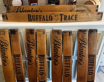 Buffalo Trace AND Blanton's Reclaimed Kentucky Bourbon Barrel Staves Signs Gifts for Bourbon Lover- Price for Both