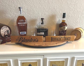 Buffalo Trace y Blantons (Set): Letreros de madera hechos con duelas de whisky y barriles de bourbon