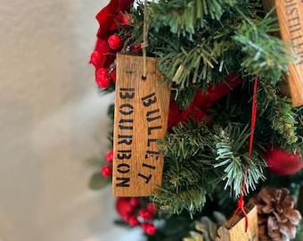 Bulleit Bourbon Kentucky Whiskey Bourbon Barrel Stave Ornaments Gift for Bourbon Lover Unique Bourbon Gift Bourbon Gift Baskets Gift for him