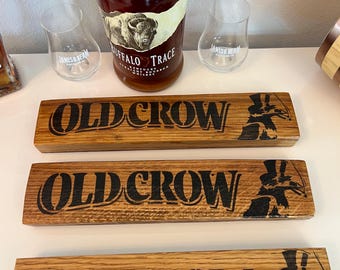 Old Crow Bourbon Barrel Whiskey Stave Sign Bar Decor Best Bourbon Gift 2026 Gift for Dad Groomsmen Gift Retirement Gift