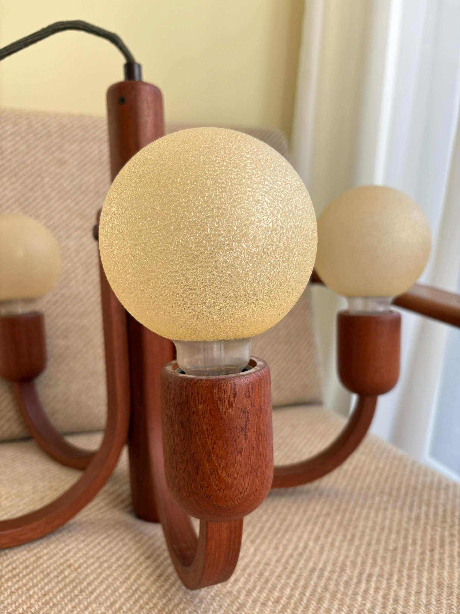 Domus ミッドセンチュリー チーク材ペンダントライト、1960年代