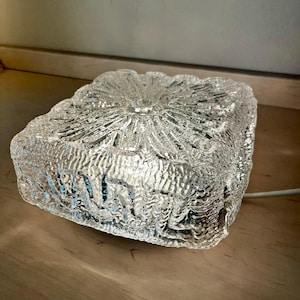 Vintage 70s Lava Glass Wall Light Ceiling Lamp – Helena Tynell Style Ice Glass Flush Mount Mid Century Modern Lighting