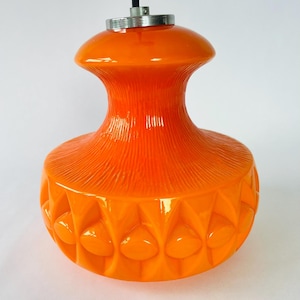 Peill & Putzler Pendant Light Orange Glass | Mid Century Modern Hanging Lamp | West Germany 70s Design | Fat lava style