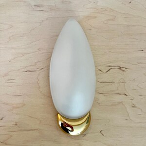 Vintage Wall Sconce Faladesa Idearte Spain – Milk Glass & Gold 1980s Mid Century Modern Wall Light Replacement Piece Design