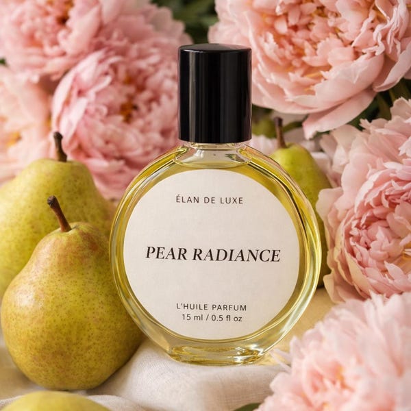 Pear Radiance Perfume Oil | Juicy Pear, Peony, Amber, Vanilla | Extrait Fragrance