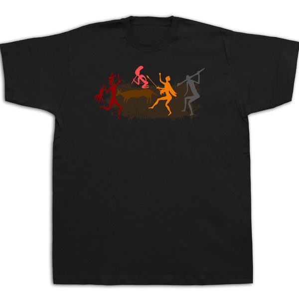 Cave drawing Aboriginal well worn Ancient t shirt old vintage art retro tee #cave-drawing