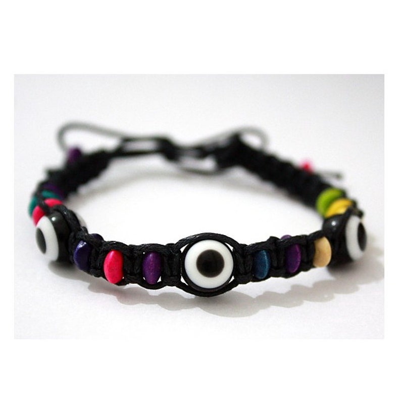 Lot 10 Evil Eye Black String Bracelets with Lucky Charms
