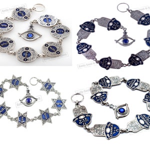 7 Home Blessings Evil Eye Protection Lucky Silver plated Judaica Wall Hanging Luck, Success, Life, Love, Peace, Health, Luck and Happiness