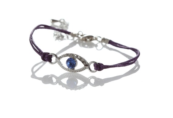 Lot Purple Evil Eye Bracelets STRING Kabbalah good Lucky Charm