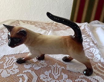 Vintage-Porzellanfigur einer Siamkatze – Westdeutschland