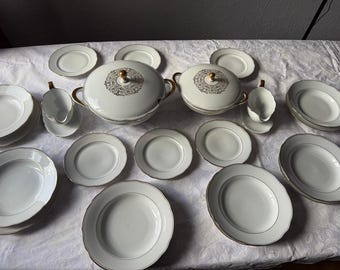 Vintage Porzellan Tafelservice Bayern/Bareuther Waldsassen "Diadem"