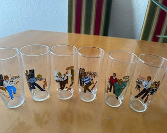 Set aus sechs deutschen Vintage-Trinkgläsern aus den 1950er-60er Jahren