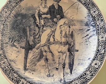 EXTRA GROSSER Vintage-Dekorteller im Delfter Stil - Boch / Royal Sphinx Holland