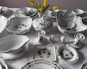 Vintage Hutschenreuther Maria Theresia"Schlossgarten" Porzellan Tafelservice 1960er Jahre Deutschland