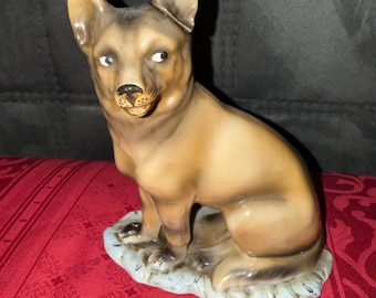 Vintage Likörkaraffe mit deutschem Schäferhundmotiv – Deutschland