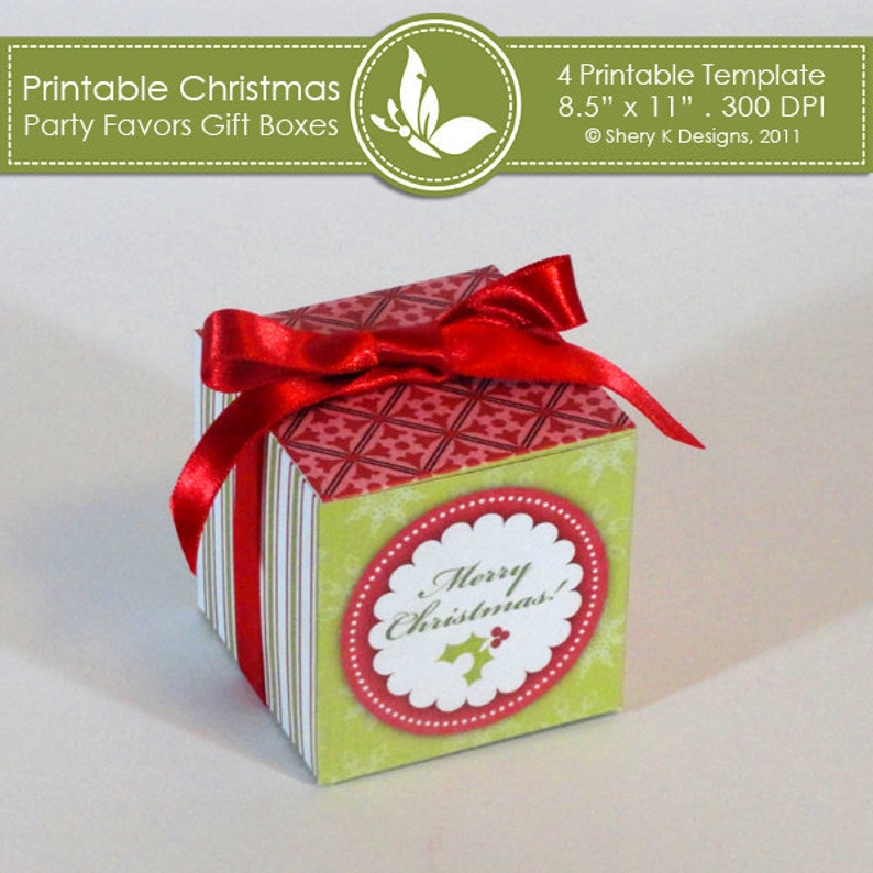 Printable Christmas Party Favors Gift Boxes ////// 001 - Etsy
