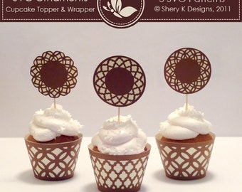 SVG Ornaments Cupcake Topper and Wrapper