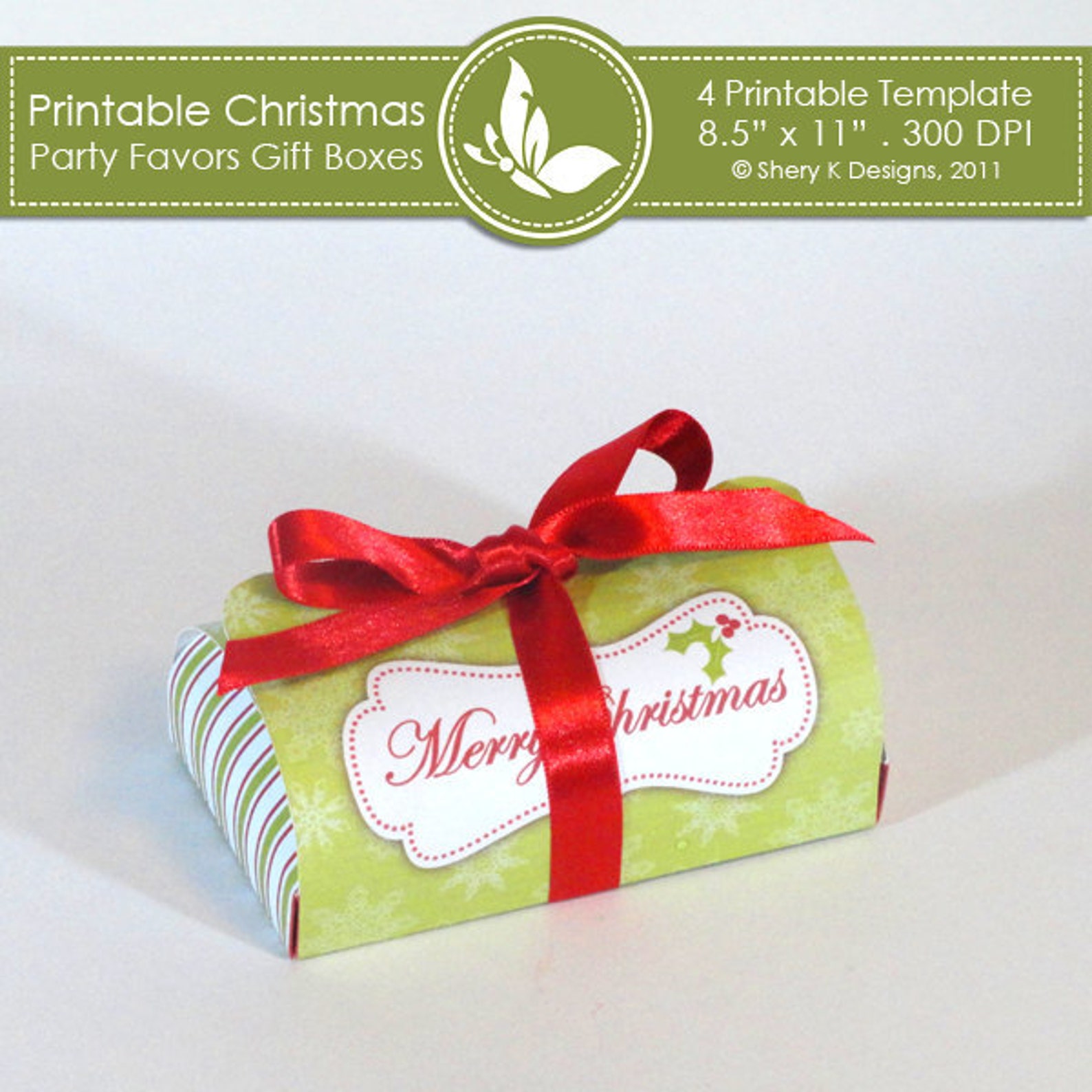 Printable Christmas Party Favors Gift Boxes ////// 001 - Etsy