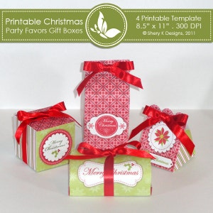 Printable Christmas party favors gift boxes ////// 001