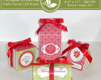 Printable Christmas party favors gift boxes ////// 001