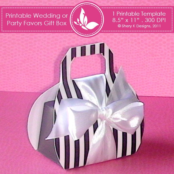 Printable wedding or party favors gift box ////// 001