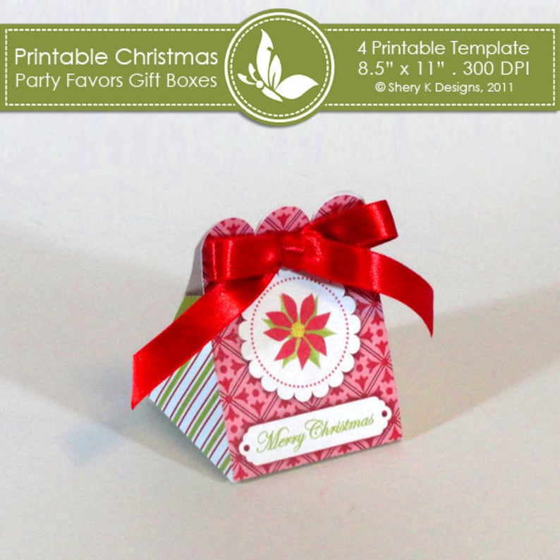 Printable Christmas Party Favors Gift Boxes ////// 001 - Etsy