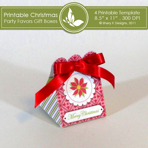 Printable Christmas Party Favors Gift Boxes ////// 001 - Etsy