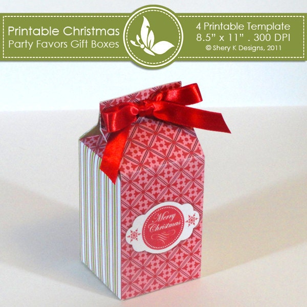 Printable Christmas Party Favors Gift Boxes ////// 001 - Etsy