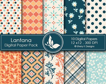 Purple Paper Pack 10 Printable Digital Scrapbooking Papers | Etsy