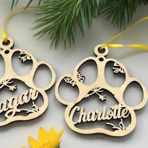 Custom Dog Paw Name, Custom Dog Christmas decor, Cat Christmas decor Paw stocking tag  Dog Paw Christmas Stocking tag, Pet Memorial Ornament