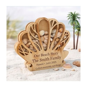 Personalized Seashell Display Frame, Custom Beach Memory Box, Sea Glass Shadow Box, Coastal Decor Gift, Ocean Lover Keepsake, Trip Memory