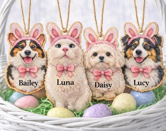 Personalized Pet Easter Basket Tags- Easter Basket Tag, Custom Bunny Tag, Personalized pet Easter Tag, Spring Gifts, Dog Cat Mom Gifts