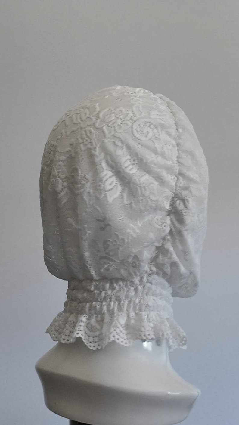 Square Ruffle R Entry Masks Ruffle Collar Over-the-head Face Mask - Gothic Lace Hood Mask, Romantic ...
