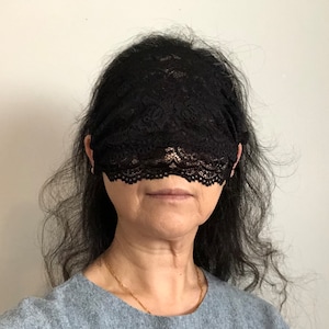 Single and Double layers Washable Reusable Matte Lace See Through Eye Cover image 1