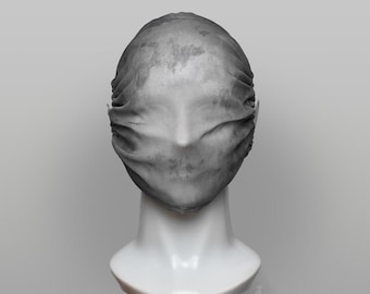 December Springs Silk Full Face Mask – Gothic Veil, Avant Garde Fashion, Anonymous Concealment Mask