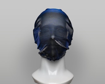 Metallic Mesh Full Head Mask - Cyberpunk Avant Garde Fashion, Rave Mask, Anonymous Concealment Mask