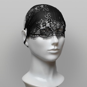 Single Layer Eyelash Lace Eye Mask - Gothic Minimal Sheer Black Blindfold