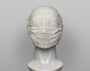 Heritage Cotton Crochet Lace Full Face Mask - Concealing Veil, Avant-Garde Fashion