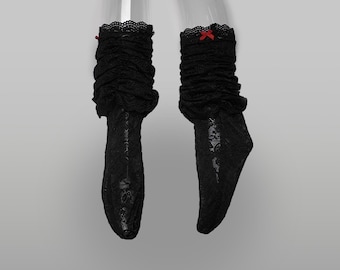 Ruched Leg Warmer Sock - Balletcore, Y2k, Dark Lolita Fashion