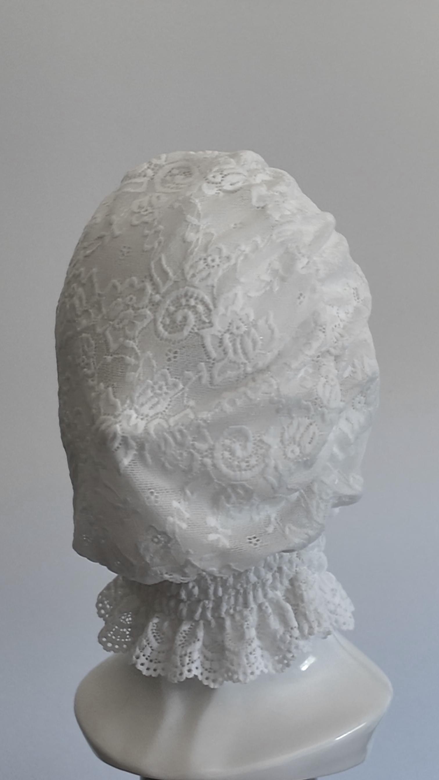Square Ruffle R Entry Masks Ruffle Collar Over-the-head Face Mask - Gothic Lace Hood Mask, Romantic ...