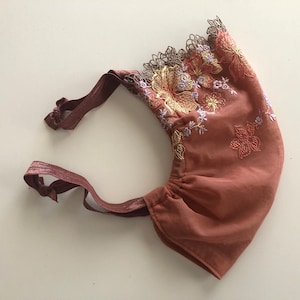 Floral Embroidered Mesh Full Face Mask - Airy, Ultralight, Washable, Comfortable Fit
