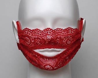 Half Face Mask w/ Mouth Opening - Gothic Masquerade Festival Fashion