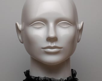 Raw Edge Silk Ruffle Choker