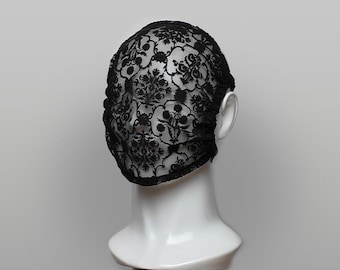 Baroque Lace Full Face Mask – Gothic, Avant Garde Fashion, Anonymous Concealment Mask