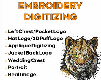Custom Embroidery Digitizing, Logo Digitizing,embroidery, image digitizing, Custom Digitize, convert to dst