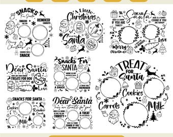 Dear Santa Tray Svg Bundle, Christmas Svg, Santa Tray Svg, Santa Plate Svg, Santa Milk Cookies Svg, Cookies for Santa Svg, carrot Svg Cricut